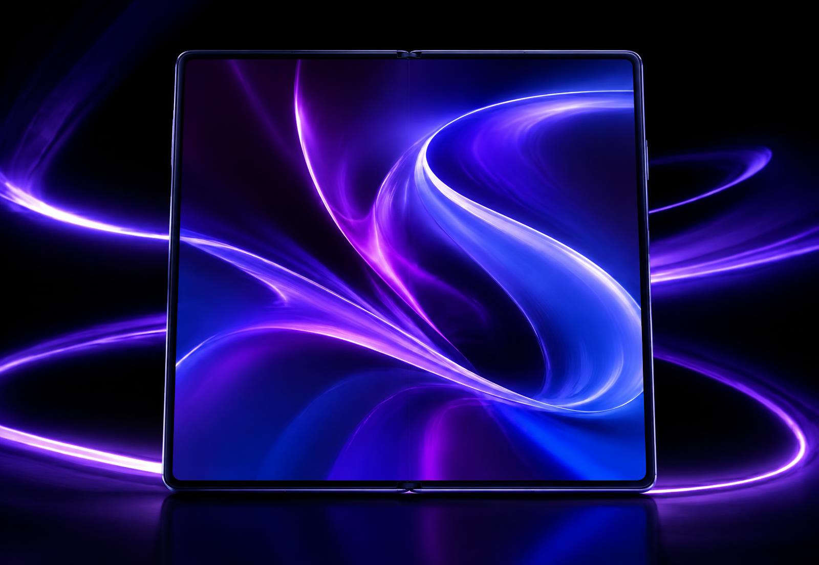Samsung Galaxy foldable phone opened to a tablet-size screen, on finance